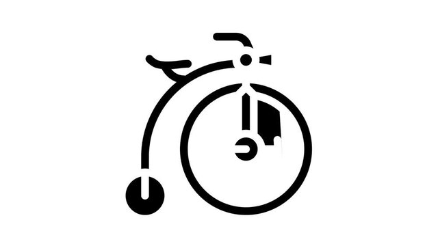 bike technique museum exhibit glyph icon animation