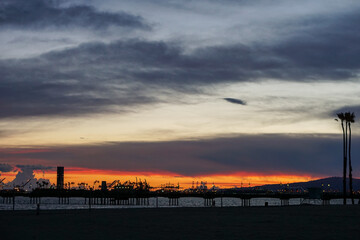 sunset over the city