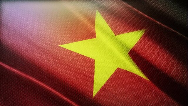 Vietnam flag is waving 3D animation. Vietnam flag waving in the wind. National flag of vietnam. flag seamless loop animation. 4K