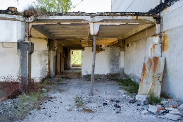 Chyhyryn Nuclear Power Plant. The building of the abandoned Ukrainian nuclear power plant Chigirinskaya. The ruins of buildings and structures. © Deniz