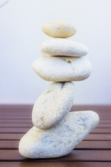 Fototapeta na wymiar White stones in balance