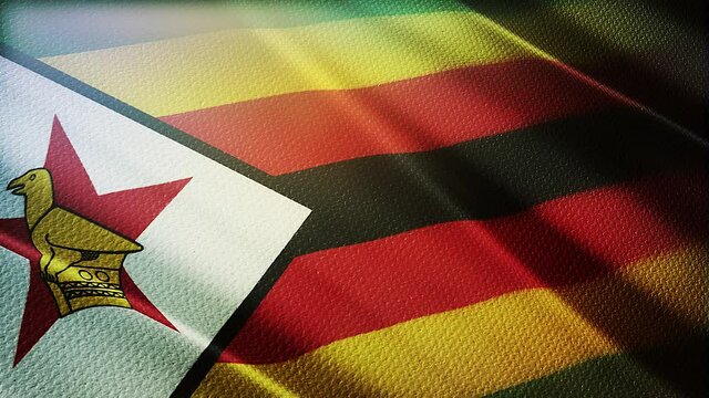 zimbabwe flag is waving 3D animation. zimbabwe flag waving in the wind. National flag of zimbabwe. flag seamless loop animation