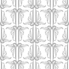 Fototapeta premium Seamless pattern of outlines decorative vintage design elements