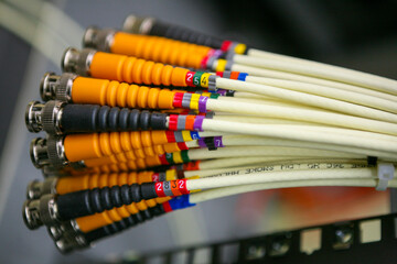 Close up of fibre cables 