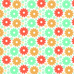 A Simple pattern with Colorful flowers.