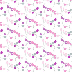 Abstract Pattern with elegant pink and grey twigs