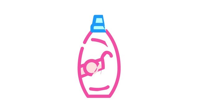 liquid washing soap bottle color icon animation