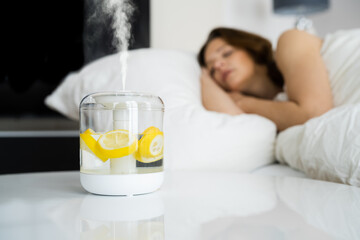 Home Air Humidifier Device In Bedroom