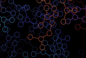 Dark Blue, Red vector pattern with artificial intelligence network.
