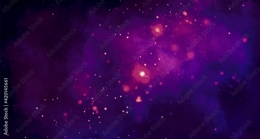 Wall mural vector cosmic watercolor illustration. colorful space background