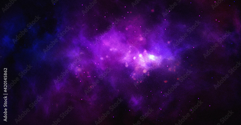 Wall mural cosmic artistic illustration. colorful space background with stars