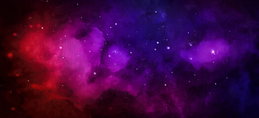 Naklejka premium Cosmic artistic illustration. Colorful space background with stars