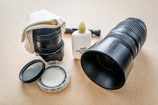 Camera lenses and cleaning equipment
