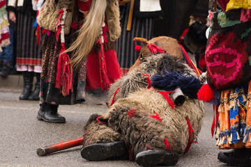 Bear dance. Traditional Winter holidays custom and tradition in Bucovina, Romania