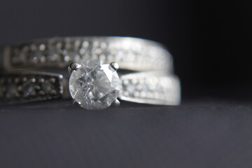 silver ring with diamonds