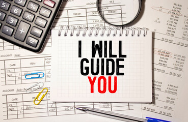 Handwriting text writing I Will Guide You.
