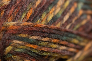 Ball of a color wool yarn for needlework