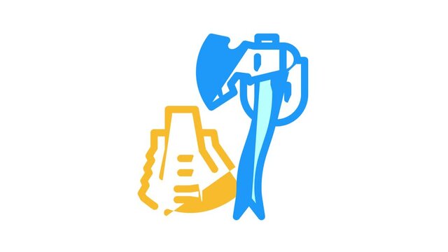 shovel or multi tool ax color icon animation