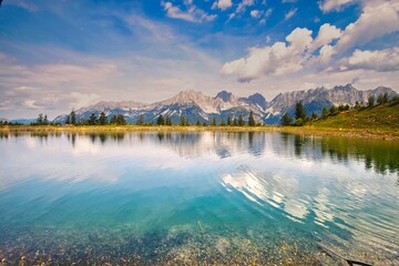 lake and mountains