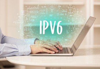 hand working on new modern computer