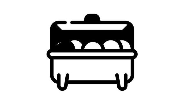 iron container for food transportation black icon animation