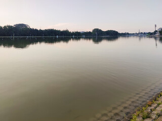 Sunset view of Rowing Venue in city of Plovdiv, Bulgaria