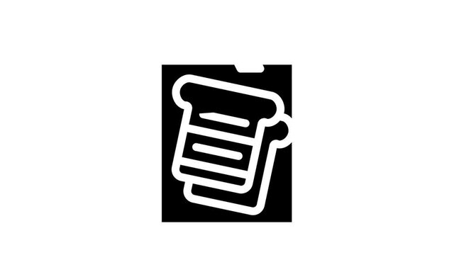 evacuated food glyph icon animation