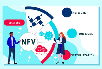 Vector website design template . NFV - Network Functions Virtualization  business concept background. illustration for website banner, marketing materials, business presentation