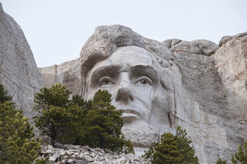 Obraz premium Sculptures of US presidents at Mount Rushmore National Memorial, South Dakota, USA