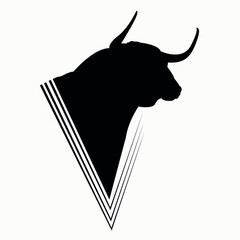 Bull vector illustration design. Bull logo silhouette