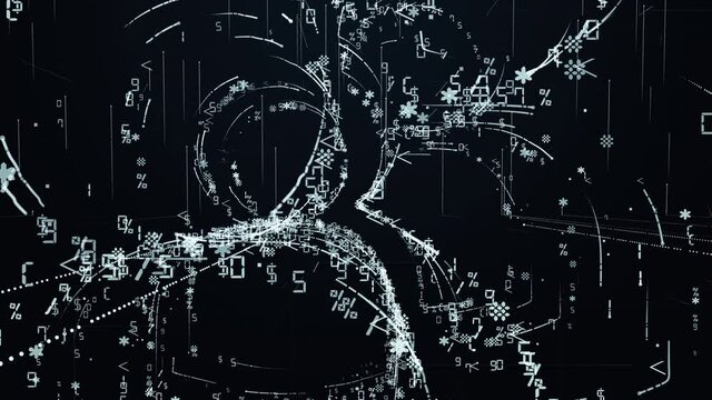 Abstract symbol of society in the modern digital world. Sign in the form of a silhouette of people.