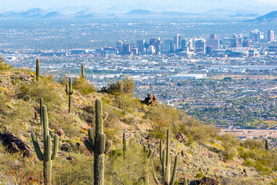 Scenic View of Phoenix from Mountaintop