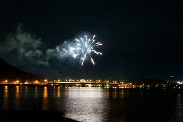 Fireworks are unusual in winter.