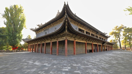 NW.corner Reclining Buddha Hall-Dafo Si Great Buddha Temple. Zhangye-Gansu province-China-1254