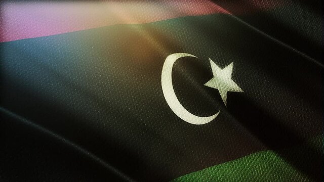Libya flag is waving 3D animation. Libya flag waving in the wind. National flag of Libya. flag seamless loop animation. high quality 4K resolution