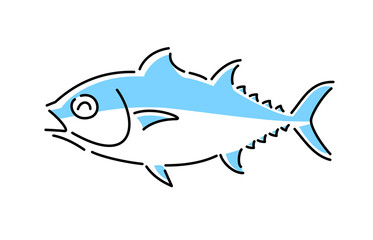 マグロ　かわいい　シンプル　イラスト