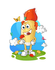 paintbrush pick flowers in spring. character vector