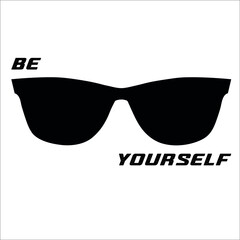 Sunglasses symbol. Be yourself logo design vector