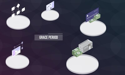 Grace period concept on abstract design - obrazy, fototapety, plakaty