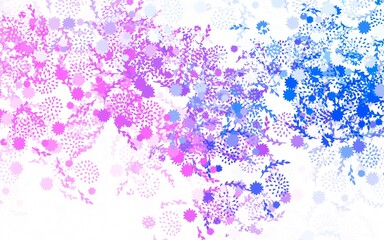 Light Pink, Blue vector natural backdrop with flowers