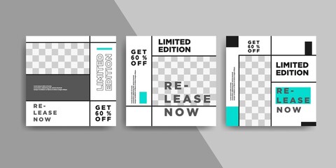 Limited Edition Fashion Themed Social Media Post Template. EPS10.