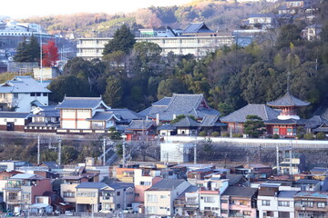 Fototapeta premium 広島尾道大橋より、古寺の大物。