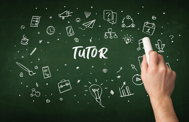 Hand drawing education concept