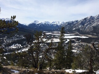 Scenic view of the Bow valley from tunnel Mountain