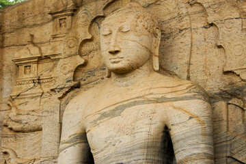 Fototapeta na wymiar Buddha image at Gal Vihara, Polonnaruwa, Sri Lanka