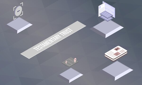 Testamentary trust concept on abstract design