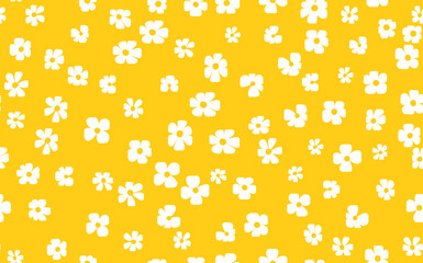 Floral seamless with hand drawn color flowers. Cute summer background. Modern floral compositions. Fashion vector stock illustration for wallpaper, posters, card, fabric, textile