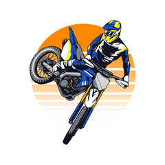 illustration concept of motocross for t-shirt, badge and others