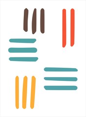 Obraz premium Trendy set of abstract geometric shapes vector, Geometric abstract artwork with colorful shapes, Perfect shapes vector to use in branding, poster, prints, packaging, wall art, for social media