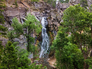 Bridal Veil Falls on the Spearfish Canyon Scenic Byway, South Dakota Black Hills	